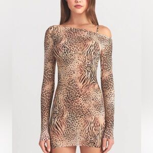 Skims multicolor animal dress boatneck